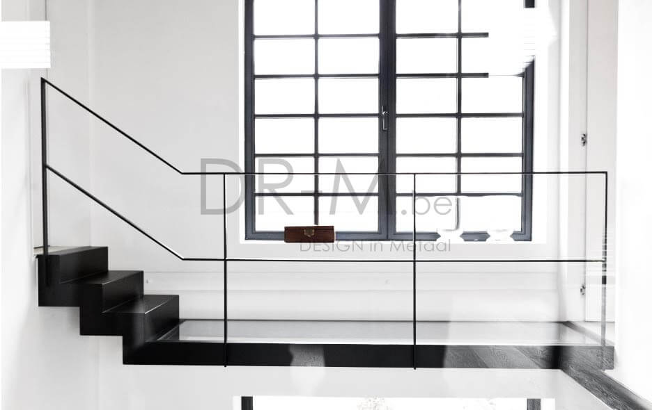Overloop Glas en Metaal; Interieurdesign